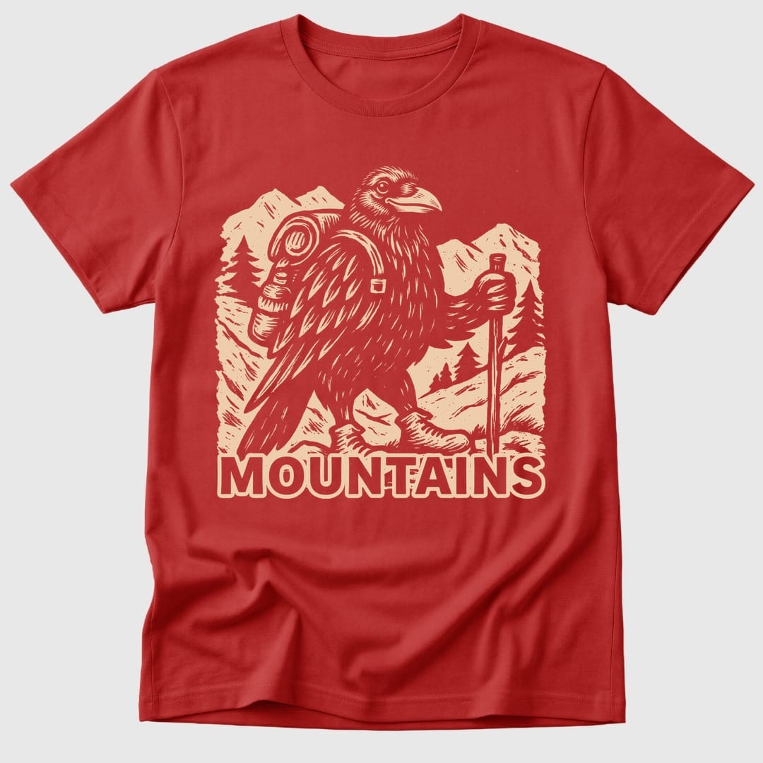 Red Raven In The Mountains - Mosaic Rhino