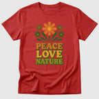 Red Retro Peace Love Nature - Mosaic Rhino