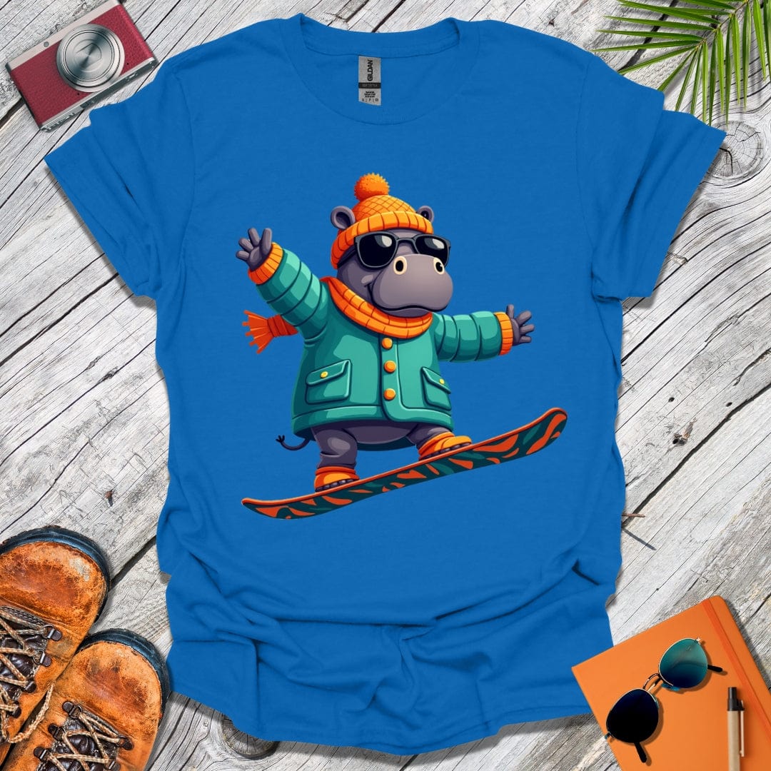 Hippo Snowboarder T-Shirt