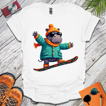 Hippo Snowboarder T-Shirt